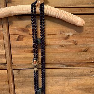 Navy J. Crew beaded necklace